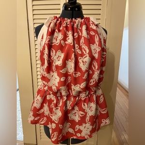 Floral print sleeveless shirt L Women’s top.